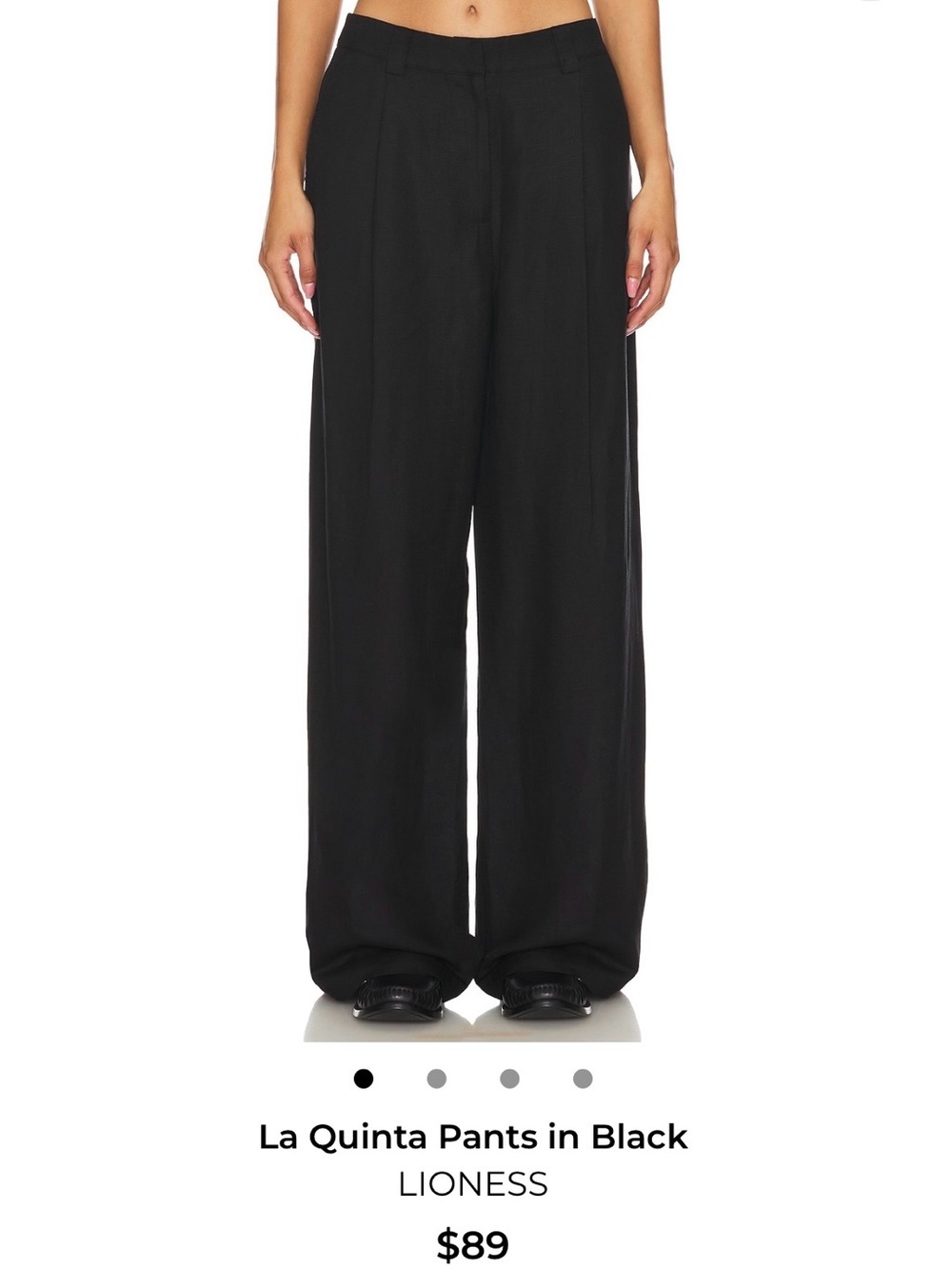 LIONESS Black Linen La Quinta Pants